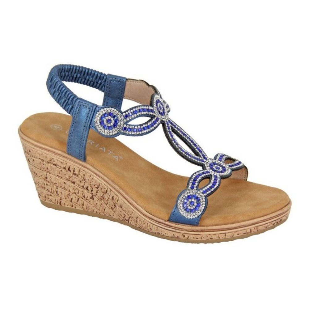 Cipriata Womens/Ladies Ora Jewelled Sandals / Blue